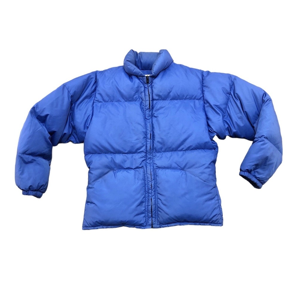 Vintage 1960's REI Women's Jacket Small Rare Goose Down Puffer Coat Blue Retro